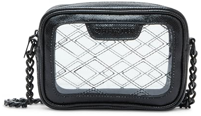 Steve Madden Damen Bjelly Clear Quilted Stitch Camera Bag, Schwarz