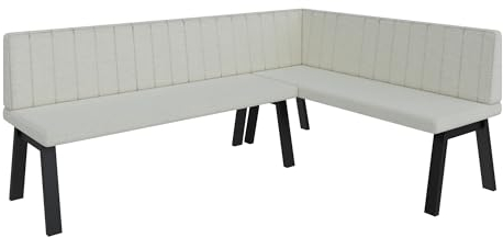 FURNISTAR Eckbank Akiko Metal A - Eckbankgruppe für Ihrem Esszimmer, Küche modern, Sitzecke, Essecke. Perfekt für Küche, Büro und Rezeption. Solide und Starke Verarbeitung. (196x142-Rechts-Inari22)