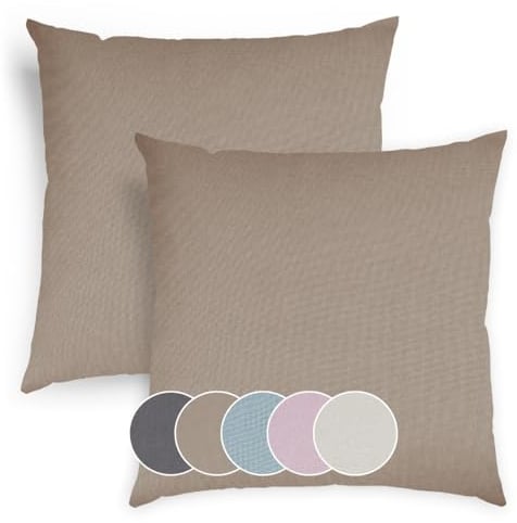sleepling 4er Set 40 x 40 cm, Sofakissen mit Füllung und Bezug, Zierkissen aus robustem Polsterstoff, Dekokissen, Kopfkissen, Kissen für Couch, braun