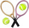 Gadpiparty 2 Sätze Mini-Tennisschläger Für Kinder Kunststoffschläger Mit Weichen Bällen Mini-Tennisschläger Für Kuchen Puppenhaus-Tennisnetz Für Kleinkinder Kinder Sportspiele
