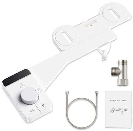 Pulvérisateur Bidet non électrique, SenDeluz Bouton poussoir réglable Toilette Japonaise avec Double Buses rétractables autonettoyantes pour eau froid de toilette bidet Abattant WC Alle De Bain