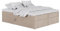 mybed. Boxspringbett ohne Kopfteil Simple Polsterbett mit Bettkasten Creme Matt Velvet 08 Velours Bonnell-Matratze H4 und Topper Doppelbett 180x200
