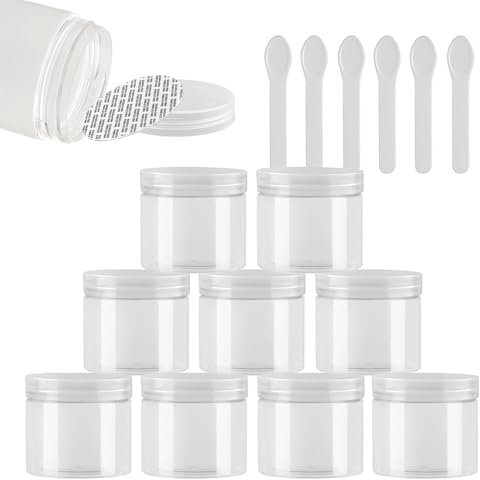 PQPAUTY 24 Pièces Vides 50 ml Transparent Cosmétique Pot en Plastique avec Couvercle Transparent 50 g Pots de Cosmétique Crème de Bouteille Contenant