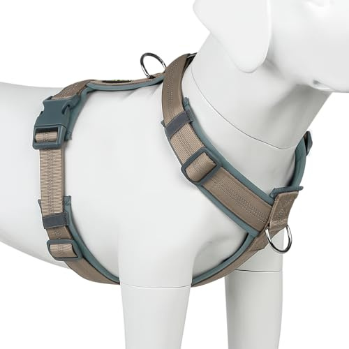 Plutus Pet Hundegeschirr, Verstellbares Hundegeschirr aus Nylon mit weicher Polsterung, reflektierend und strapazierfähig Hundegeschirr für Kleine Mittlere Große Hunde(Beige, XS)