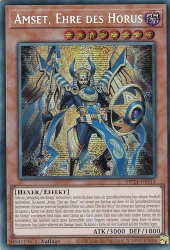MP24-DE114 - Amset, Ehre des Horus - Secret Rare - Deutsch - 1. Auflage - 25th Anniversary Tin: Dueling Mirrores - mit LMS Trading Fieldcenter-Karte Yugioh