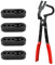 Exhaust Hanger Removal Tool & 4pcs 4-Hole Rubber Exhaust Hangers Kit, Universal Muffler Hanger Removal Pliers Muffler Hanger Tool Exhaust Hanger Pliers for Cars Trucks