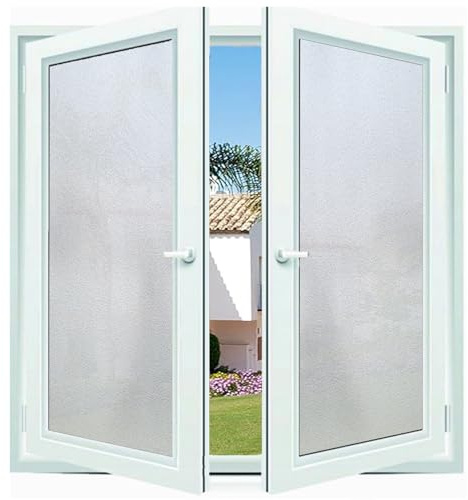Vinilo Adhesivo Cristal Opaco 120 x 200 cm, Translúcido, Protector Solar, Protección UV, Rotección de La Intimidad, Privacidad, Vinilos para Cristales, para Cristal Bano Cocina, Mate Puro