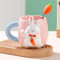 Tasse de Pâques - Tasse lapin avec cuillère à carotte - Cadeau de Pâques - Tasse mignonne - Tasse en céramique de Pâques - Tasse en céramique 3D - Motif lapin - Café - Thé - Lait - Pour Pâques et