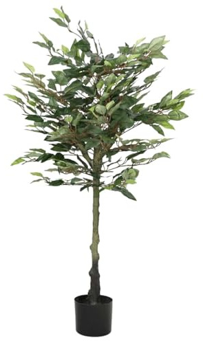 vidaXL Artificial Ficus Tree 480 Leaves 130 cm Green, Artificial Plant, Fake Ficus Tree, Artificial Ficus Plant