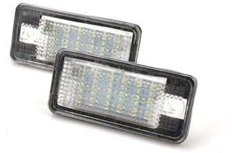 Number Plate Lights 2PCS Auto Car LED Number License Plate Light 12V Fit Use For Audi A3 8p A4 B6 B7 Direct Replacement Rear License Light Bulb Number Plate Light