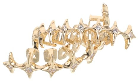 FRCOLOR Hip Hop Stern Diamant Design Fake Grills Damen Herren Party Accessoires Rapper Kostüm Schmuck