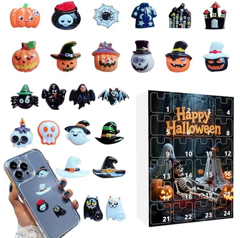 Halloween-Adventskalender 2025-24 Tage, Horrorspieler, Countdown, Figuren aus Spinnenharz, Sammlerpuppen für Kinder, Teenager, Mädchen