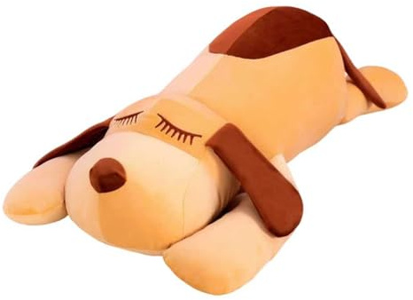 Xiyocadt Hund Plüschtier Hundeumarmung Schlafkissen,langes Kissen Puppe Puppe Puppe Geschenk für Jungen und Mädchen,Hund Kuscheltier groß, weich Braun Hünde Plüschtier Stofftier (75cm,Braun)