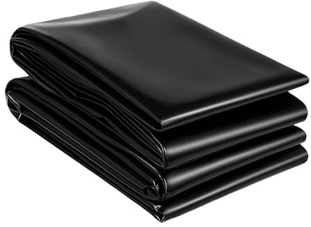 PSHYJUN Pond Liner Lámina 550 x 1000 cm Flexible Forro de Estanque Seguro para Fuente Jardín Lago Artificial, Negro