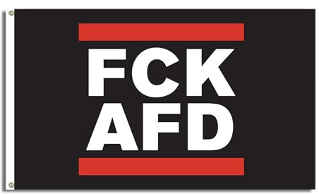 Protestfahne 150x90 cm – Statement-Fahne mit FCK-AFD Motiv – Politisches Banner gegen Rechtsextremismus – Für Demo, Kundgebung & Wahlkampf – Wetterfest & robust - 2 Stück