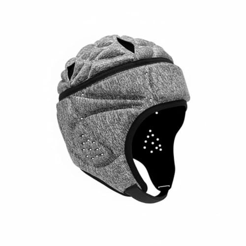 SZLIFE Casco per Bambini Dotato di Casco Protettivo con Imbottitura EVA Allacciatura Regolabile E Traspirante Adatto a Calcio Giovanili Esercizi Fisici, Grigio Melange