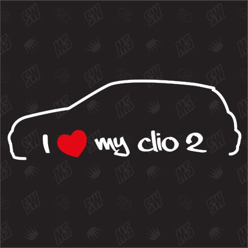 speedwerk-motorwear I Love My Clio 2 - Sticker für Renault - Bj. 1998-2005