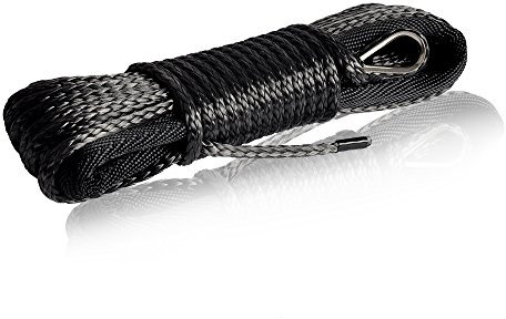 QIQU Corde câble synthétique et durable pour treuil 5 mm x 15 m noir