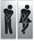 1 Paar lustige Toilettenschilder - Kloschild - 1x Damen & 1x Herren - Hochwertiges Acryl - superstarke 3M Klebefläche - Jeweils 16x6x0,3 cm - WC Schild lustig - WC Schilder lustig