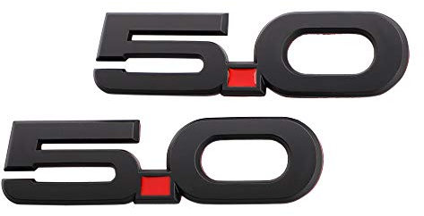 UpAuto 2 Stück OEM 5.0 Embleme 3D Selbstklebende Logo-Aufkleber für 2011 2012 2013 2014 Ford Mustang Gt