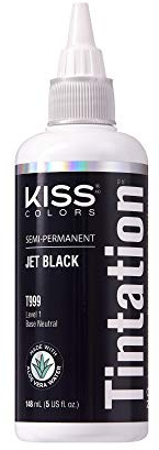 Kiss Tintation Semi Permanent Hair Colour With Argan Oil, Aloe Vera - Jet Black T999