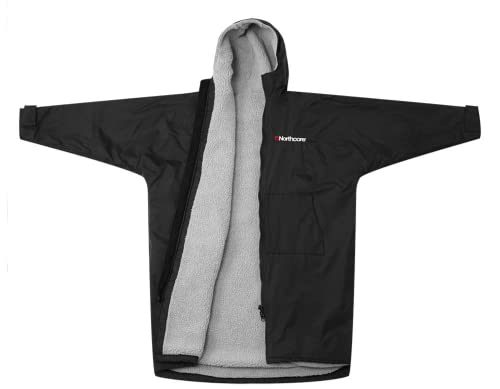 Northcore Beach Basha Sport Langarm Poncho Klein Wickellrobe - Einheitsgröße - Schwarz
