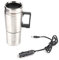 KIMISS 12 V Silber Auto Wasserkocher, Elektrischer Wasserkocher Edelstahl 12v KFZ Wasserkessel mit Zigarettenanzünder Heizbecher 350ML + 150ML