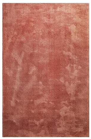 Homie Living Hochflor Teppich, modern, kuschelige, weich, flauschig für Wohnzimmer, Schlafzimmer und Kinderzimmer Sienna (Rot Braun, 120 x 170 cm)