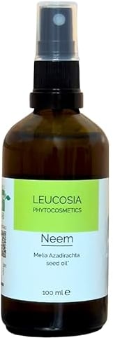 Leucosia Olio di Neem Per Persone 100ml, 100% Biologico e Naturale per Viso, Corpo e Capelli, Neem Oil, Antiossidante Naturale, Ricco di Acidi Grassi Essenziali e Vitamina E
