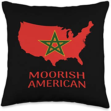 Moorish American Proud Moors Moorish Moroccan Flag Amexem Throw Pillow