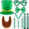 St. Patrick's Day Kobold Kostüm Zubehör für Kleeblatt Kobold Hut Irischer Kunst Schnurrbart Kleeblatt Hosenträger Pailletten Fliege Kleeblatt Brille und Socken für St. Patrick's Day
