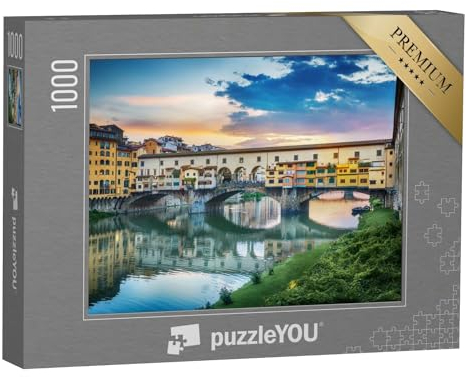 puzzleYOU: Puzzle 1000 Teile „Ponte Vecchio auf dem Fluss Arno in Florenz, Italien“ – aus der Puzzle-Kollektion Florenz, Italien, Toskana