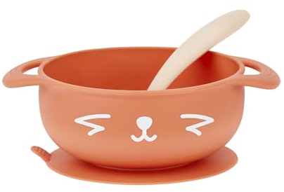 Babymoov Coffret repas 15-24 mois 2 pièces TAST'ISY Renard Terracotta - 1 bol antidérapant + 1 cuillère ergonomique - Développement de la motricité fine