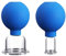 Juego de 2 copas faciales de cristal, copas de silicona para ventosas al vacío, ventosas para cara, piel, espalda, hombro, músculo (azul)