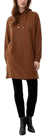 s.Oliver Damen 2122560 Sweatkleid mit Kapuze, Braun, 38 EU