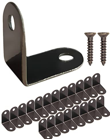 FUXXER 20er Set Winkel-Verbinder, Antik Vintage Design, 15 x 15 x 8 mm, Bronze Design