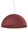 L+, Lustre suspendu, en métal, forme demi-sphère, diamètre 60cm, 1x E27, couleur rouge RAL 19-1533 TCX (rouge Cowhide, 60 cm)
