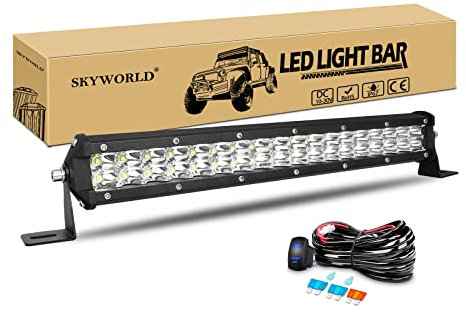 SKYWORLD Led Arbeitsscheinwerfer Bar 38cm 108W Strahler LED Scheinwerfer Spotlight Offroad Beleuchtung LED Zusatzscheinwerfer für 4x4 SUV ATV UTV Auto Traktor, mit 12V Kabelbaum