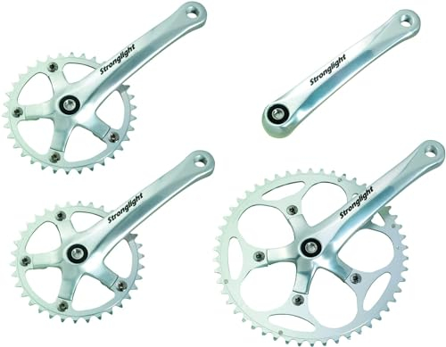 Stronglight Unisex – Erwachsene Tandem Impact Kettenradgarnitur, Silber, Einheitsgröße