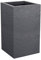 EDA - Pot Carré Haut Volcania'Up 36 L - Décor Imitation Pierre - Simple Paroi - Zone de Rétention d'eau - 29,5 x 29,5 x 49,5 cm - Gris Galet