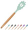 Mint Green Silicone Pasta Server - 12.6 Inch Noodle Spoon with Wooden Handle, Fork, BPA Free