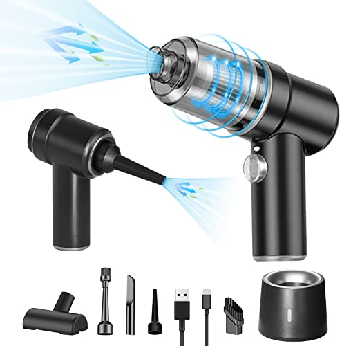 Phlbao Handstaubsauger Akku 3 in 1,akku staubsauger 6000Pa Akkustaubsauger mit Typ-C 4000mAh Batterien tragbarer Mini Staubsauger für Auto, Haus, Haustierhaare (Schwarz)