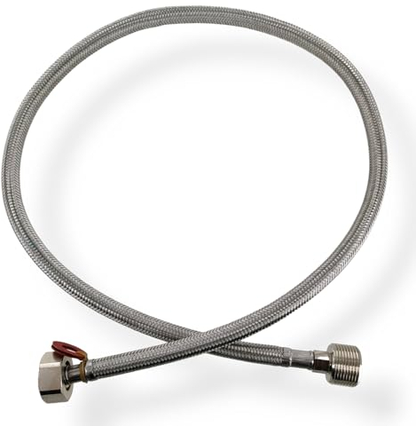 DL-pro Zulaufschlauchverlängerung 1m 3/4 gerade/gerade -15° bis +90° Edelstahl für Waschmaschine Geschirrspüler Spülmaschine