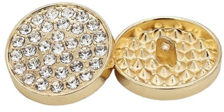 ftiemlovde 10 Edel Dirndl Knöpfe Gold Zum AnnäHen Metall mit Strass, Goldene Trachten Nachthemd Knopf Mantel Groß,öSenknöPfe Aus Kupferlegierung Blazer ZierknöPfe (G10HG 23mm)