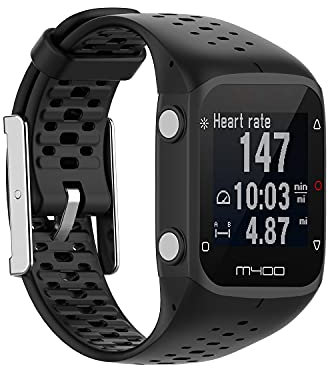 SMYAOSI Armband Kompatibel mit Polar M430/ Polar M400, Sport Silikon Uhrenarmband Replacement Wechselarmband Fitness Ersatzarmband für Polar M430/ Polar M400 Smartwatch (Schwarz)