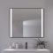Loevschall Libra Modernes Badspiegel mit Beleuchtung, 80x70 cm, Quadratischer Spiegel, Smart Mirror mit Touch-Schalter, Schwarzer Rahmen, Badezimmer Spiegel mit 5 cm LED Lichtfield, Helligkeit Dimmbar