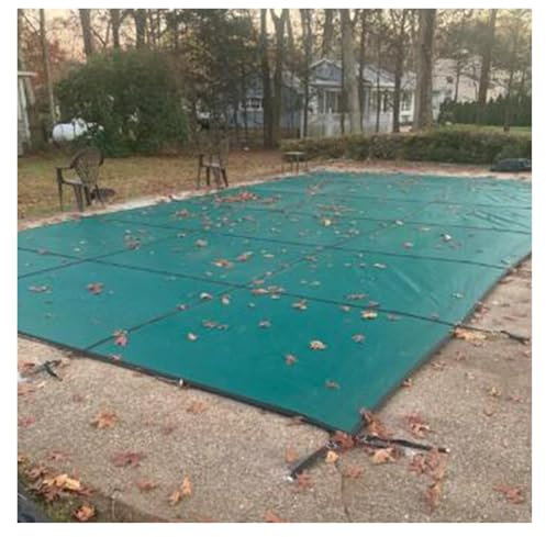 Lona para Piscinas de Alta Resistencia, Rectangular Cubierta de Seguridad para Piscinas de Invierno, a Prueba de Polvo Malla Sólida Enterradas Cubierta para Piscinas, Carga 200kg(1.5mx2m(5ftx6ft))