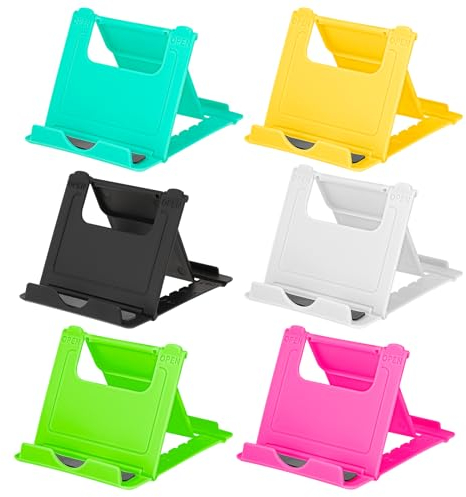 KALIONE Lot de 6 supports de téléphone portable pour téléphone portable de bureau, pliable, support de bureau universel pour tous les smartphones mobiles