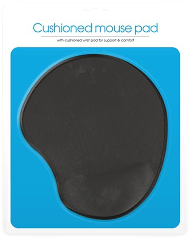 Cushioned Mouse Pad with Wrist Support - Comfortable & Non-Slip, Ideal for Extended Keyboard and Mouse Usage, Black Pad with Foam Padding, Durable And Washable For Easy Cleaning Mousepad