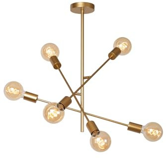 LUCIDE LESTER - Deckenleuchte - 6xE27 - Mattes Gold/Messing